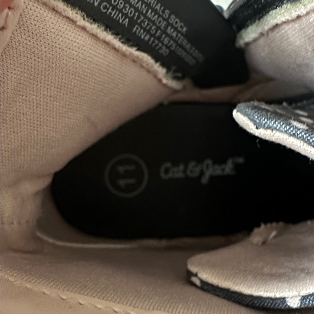 Cat & Jack Navy Polka Dot Boots with Pink Laces - Size 11 (Toddler Girl) - Picture 8 of 8